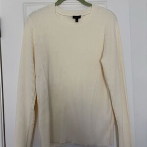 Talbots Cream Ribbed Sweater: stretchy and hits below hip